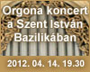 Orgona koncert a Szent István Bazilikában